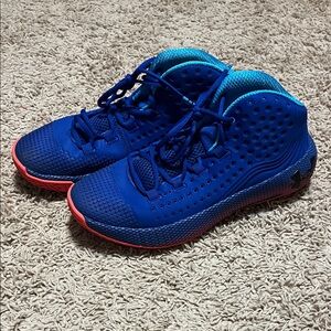 Under Armour Blue and Red Athletic Shoes Size 9.5 EUC